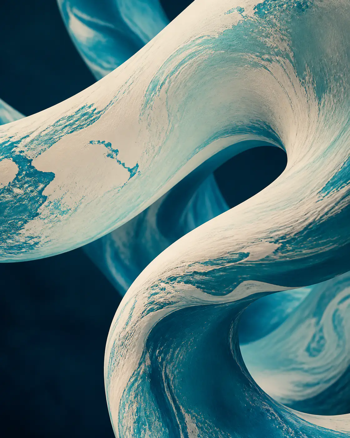 Étude visuelle Echoes, volume calligraphique en mouvement